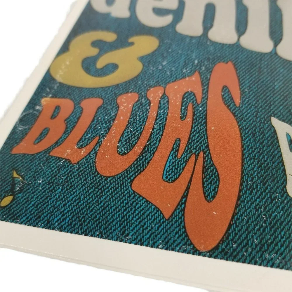 Vintage 80s GITANO Notebook Folder Lot of 2 Denim & Blues and Ears to the Street